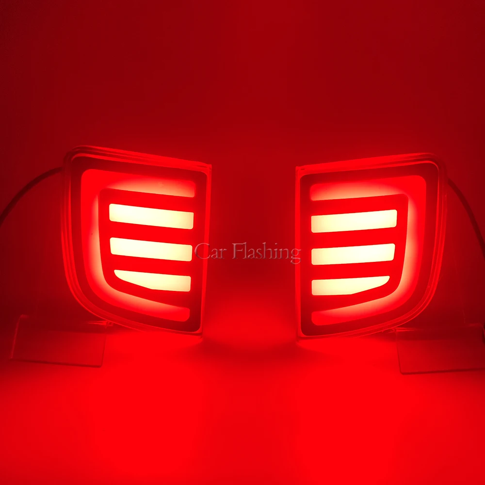 عاكس مصد خلفي ليد لتويوتا لاند كروزر LC200-، مصباح فرامل تحذير ، إشارة دوران ، مصباح ضباب ، إكسسوارات سيارة ، 12 فولت #5