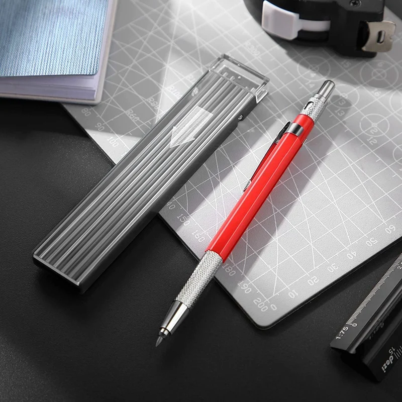 A20F-Streak Welders Pencil, механический металлический маркер, серебряная ручка со встроенной точилкой для сварки, изготовления, деревообработки