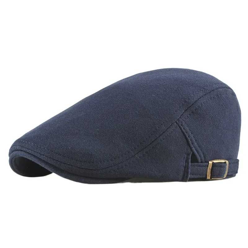 Korean Style Spring And Autumn Men's Peaked Cap British Retro Simple Light Board Beret Women's Cotton Knitted Advance Hats