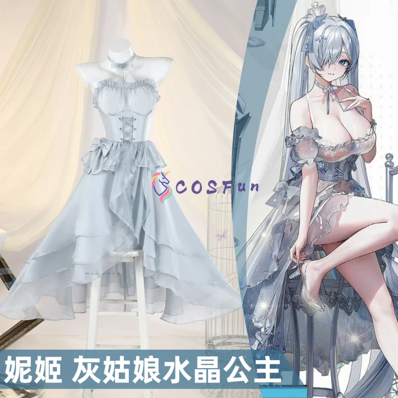 

Crystal Princess Cinderella Cosplay NIKKE:The Goddess of Victory Costume Halloween Party Gorgeous Uniform Accessories Props