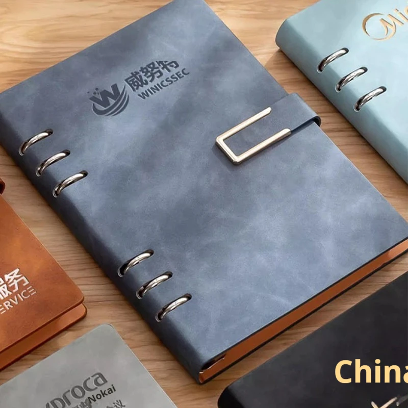 A5 B5 Loose-Leaf Notebook Book Removable Hard Case Appearance Level Business Pu Leather Bound Notebook Stationery Supplies