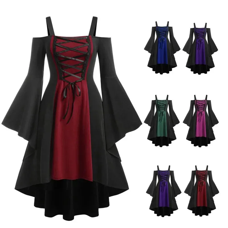 

New European and American Medieval Retro Dress Renaissance Palace Dress Dress Halloween Party Show Dress Drama Show Dress