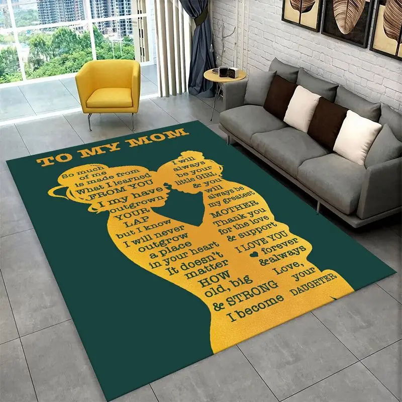 Gift Thanks To My Mom Mother Letter Present Large Area Rug Non-slip Carpet for Bedroom Living Room Sofa Home Decor Floor Mat - view 3