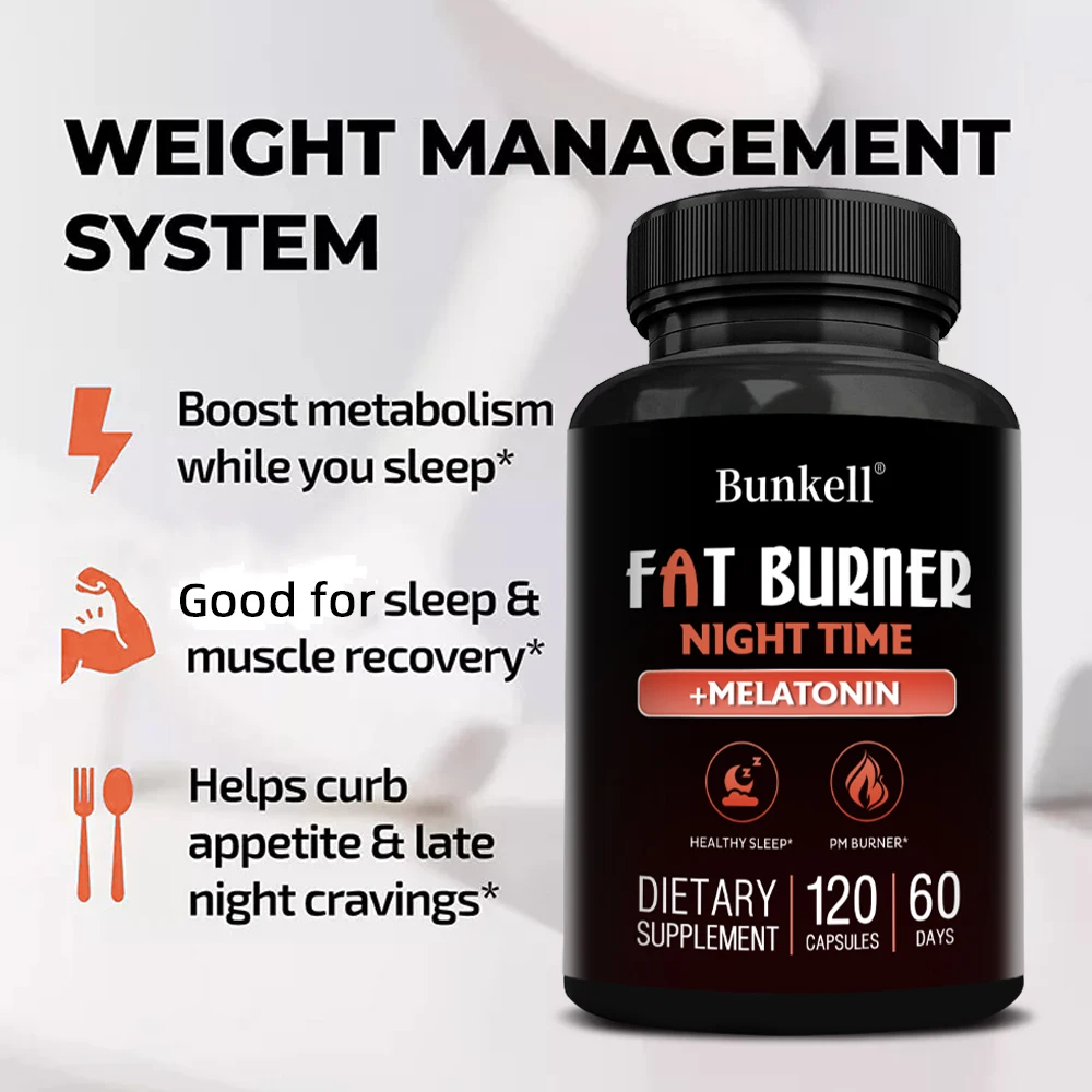 Fat Burning Supplement + Melatonin Supplement - for Sleep, Muscle, Metabolism and Weight Management,Boost Metabolism