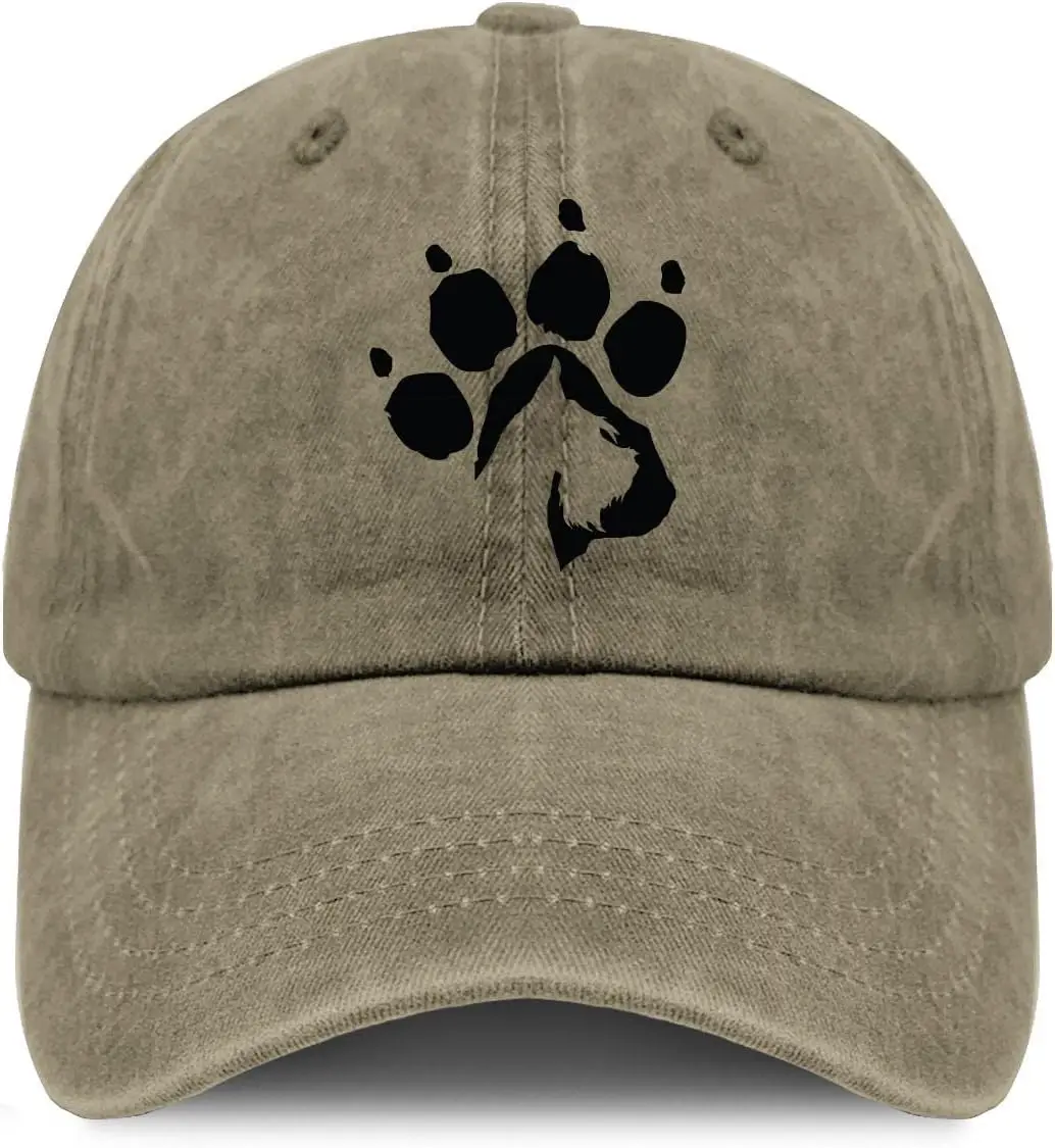 Schnauzer Paw Print Dad Hat Adjustable Lightweight Dog Owner Hats for Men Baseball Cap Cotton Climbing Cap Dog Lover