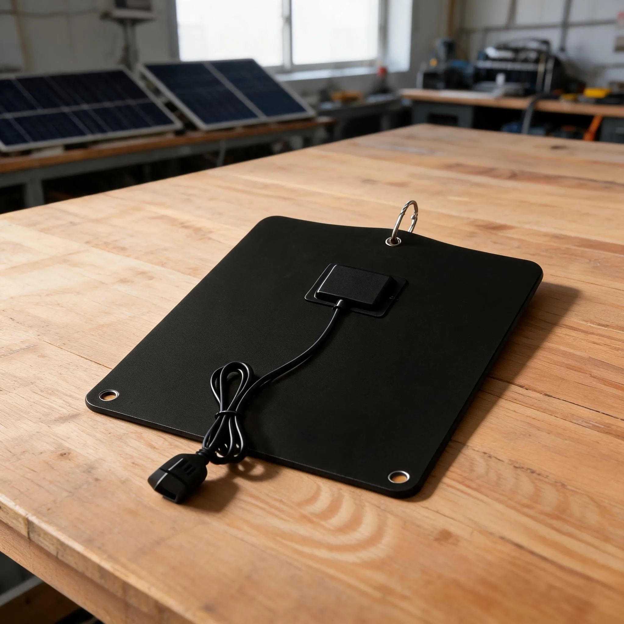 6W Solar Panel for USB Charging Devices 5V Output Monocrystalline Silicon Lightweight Weather Resistant Black 210x170mm