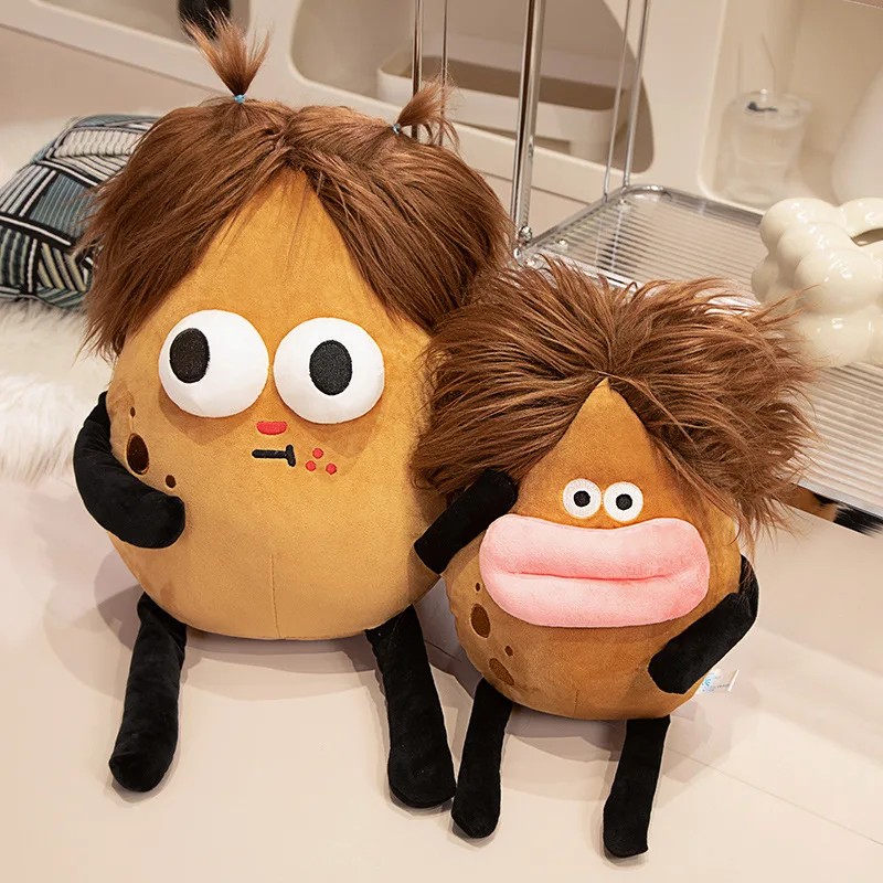 Fun Potato Vegetable Plush Toys Fried Potatoes Have Brown Potato Plush Dolls With Thick Hair And Big Eyes To Decorate The Room