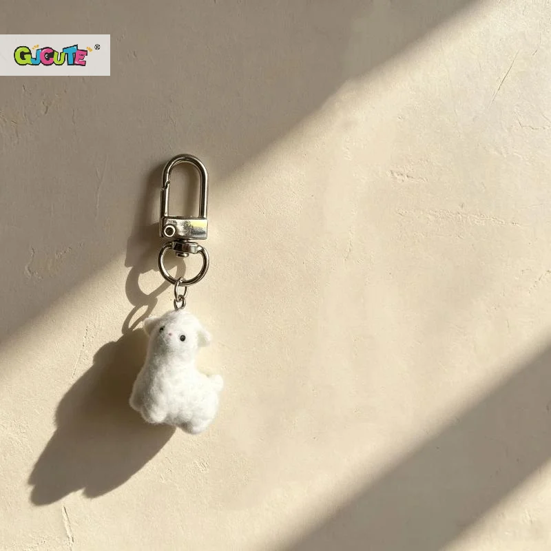 Cute Sweet Cartoon Animals Plush Sheep Keychain For Women Doll Backpack Pendant Accessories Friendship Gift