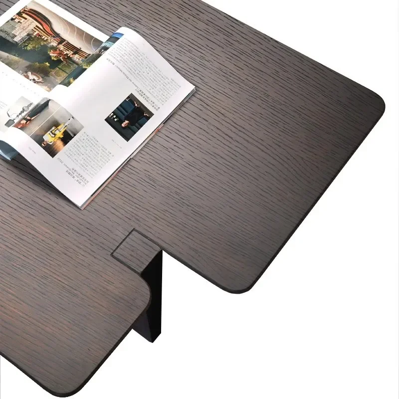 

Irregular Italian minimalist smoked wood color coffee table living room simple