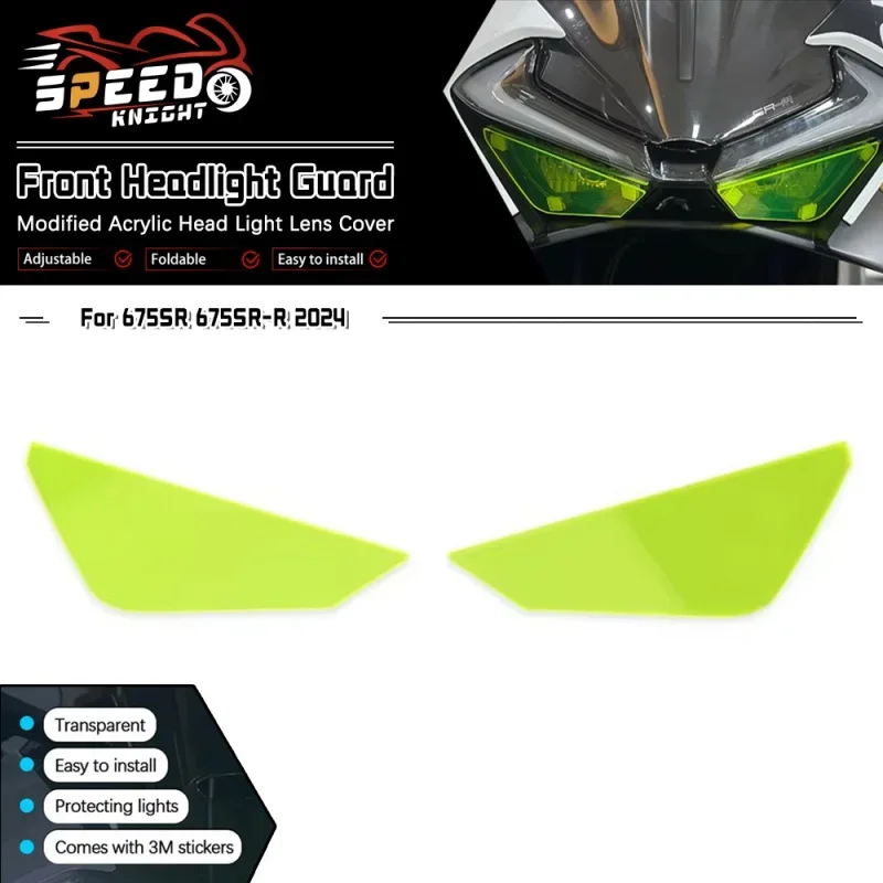 for 675SR 675SR-R 2024 Motorcycle Acrylic Front Headlight Guard Head Light Lens Cover Protector