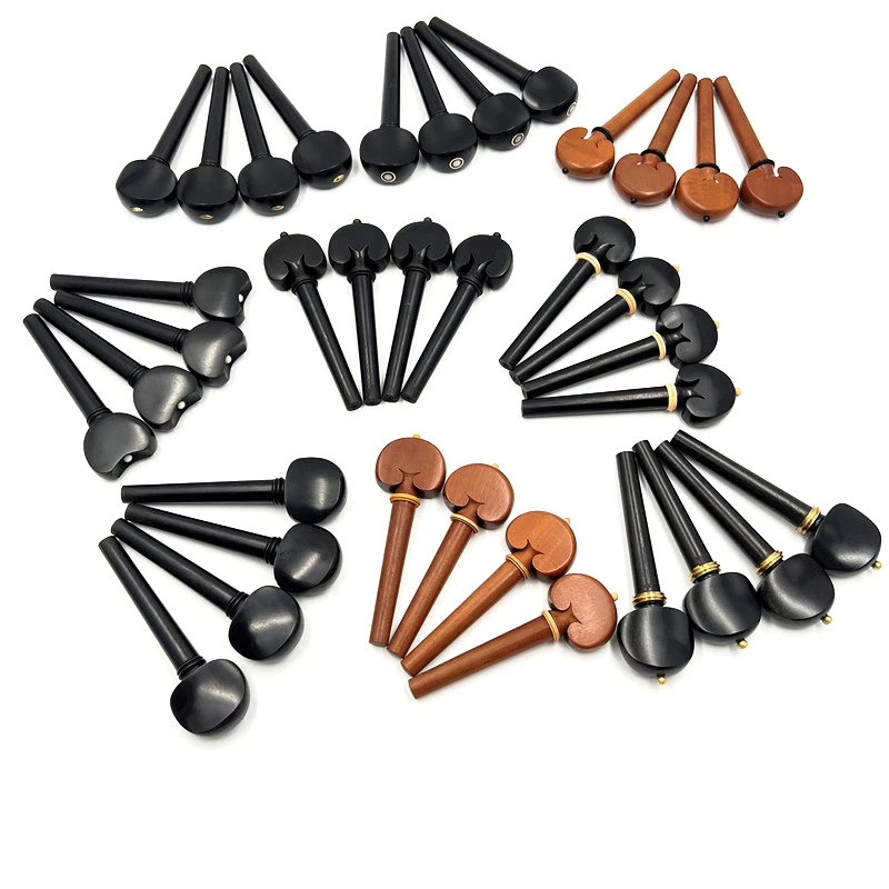 4Pcs Cello Tuning Pegs Multiple Sizes Optional Jujube Wood Ebony 4/4 Cello Replacement Instrument Accessories