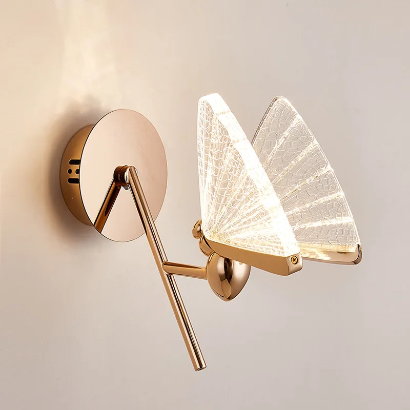 

Butterfly light luxury ambient light Chinese courtyard indoor bedside bedroom light Nordic minimalist staircase aisle led lamp