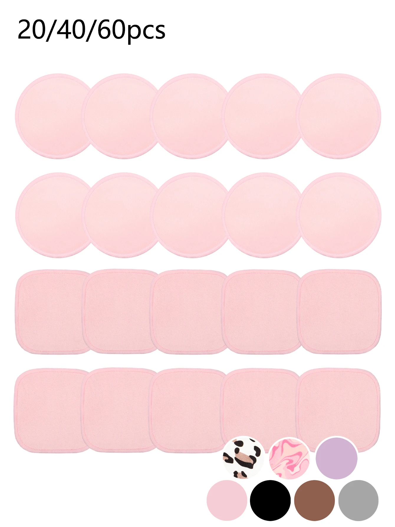 Tampone struccante Crystal Super Soft quadrato + rotondo 20/40/60 pezzi, strumento struccante riutilizzabile, lavaggio viso, struccante, Suita