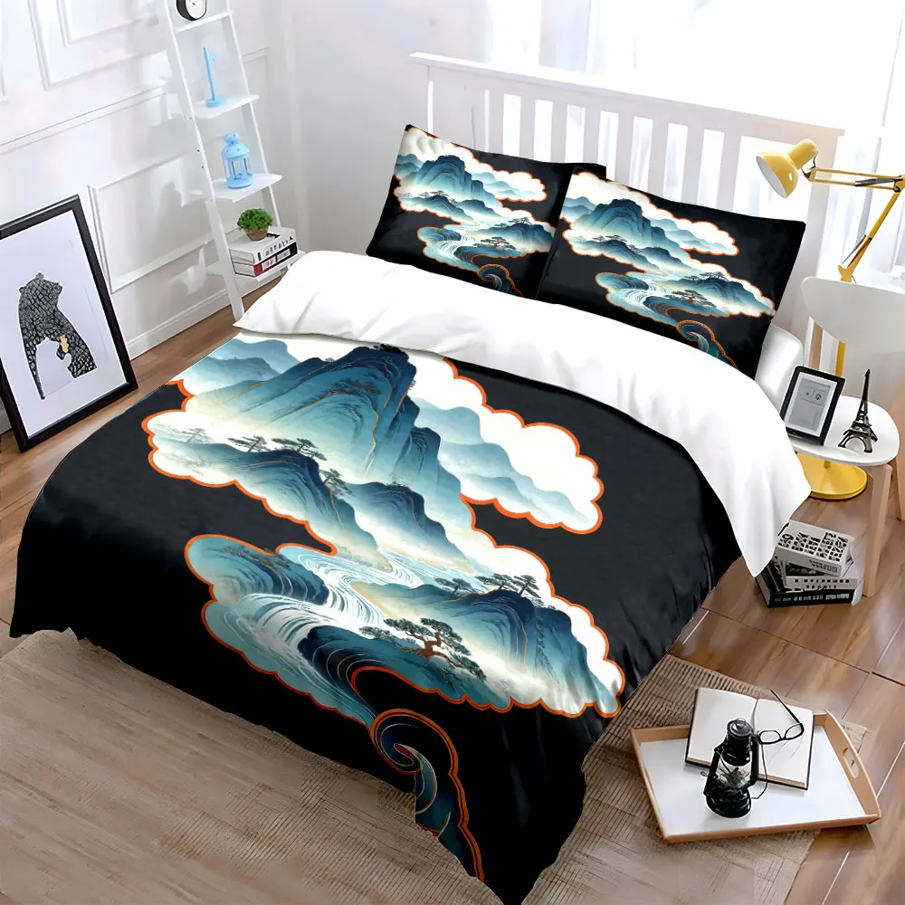 

Landscape Art Three-Piece Set Soft Comfortable Duvet Cover Bedding Set Included 1*Duvet Cover & 2*Pillowcases, gift