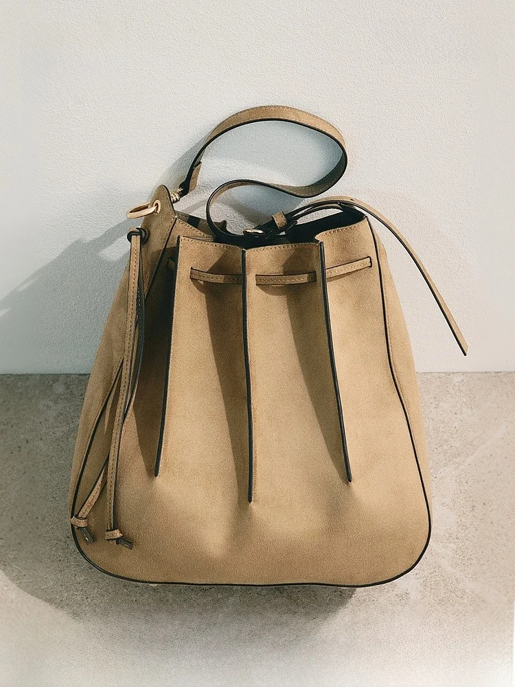 H&M Summer New Women's Pleated Single Shoulder Bag Stylish Compact Handbag Fashionable Ladies Purse Elegant Tote Bag