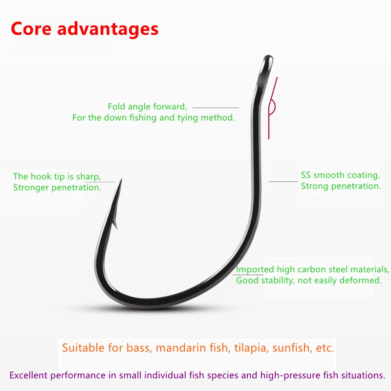 BKK Zhenhun 8003 8103 8105 High Carbon Steel Fishing Hook Wacky Sharpened with Barb Anti-rust Soft Bait Barbed Carp Hooks