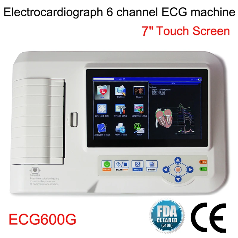 CONTEC ECG600G 6-Channel 12-Lead Digital Cardiology Electrocardiograph EKG ECG Machine + PC Software