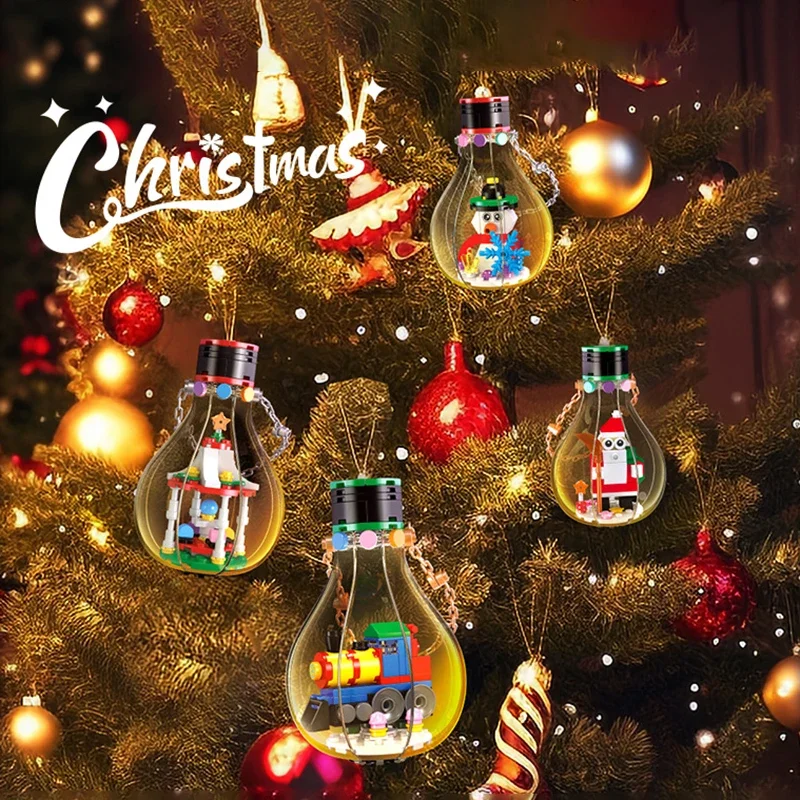 

TOYLINX Christmas Book Decoration Series Building Blocks - Hanging Building Block Festival Decoration, ABS Building Block Kit
