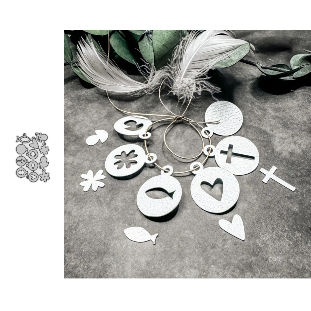 Anhänger Formen Pilz Fisch Herz Metall Stanzformen für DIY Scrapbooking Kartenherstellung Schablonen Prägung Handwerk Dekoration