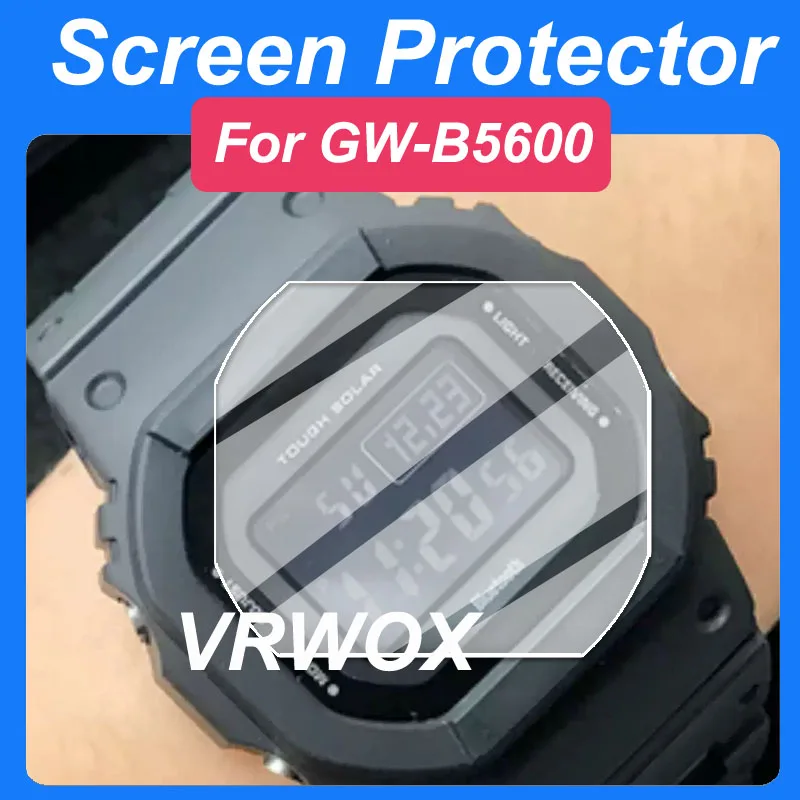 3Pcs 9H Hardness Glass Screen Protector for GW-B5600BC-1B Watch HD Clear Tempered Protector with 99% Transparency