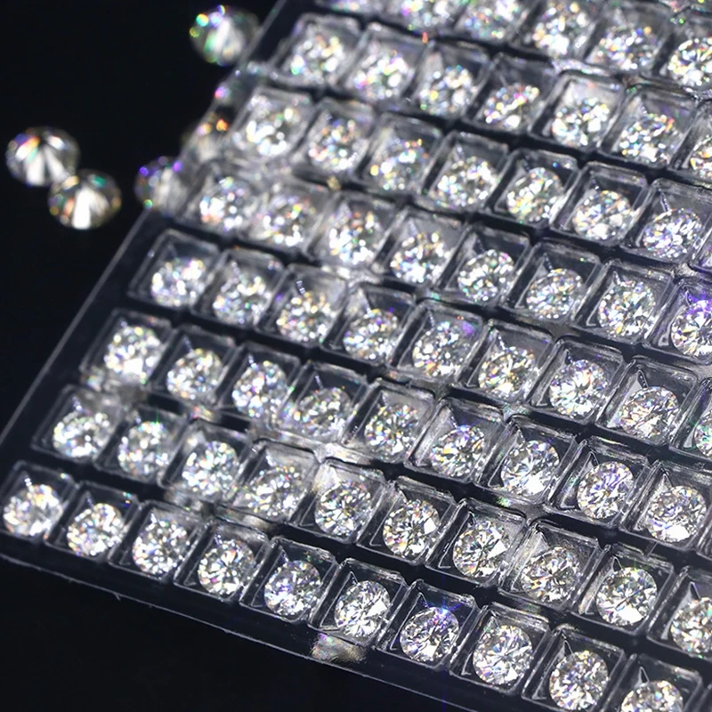 Moissanit-Stein Rundschliff D-Farbe VVS1 Laborgezüchteter Edelstein für DIY-Schmuckherstellung Materialien Besteht Diamanttester-Test – Detail 3