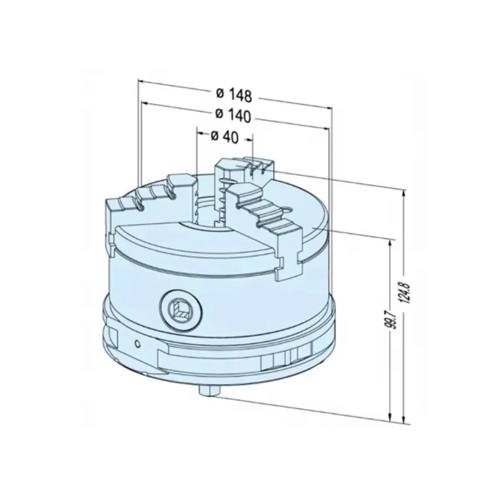 D148 Mandril Concêntrico Manual de 3 Mandíbulas Inox |   Dispositivo de troca rápida de usinagem CNC compatível com ER-068697