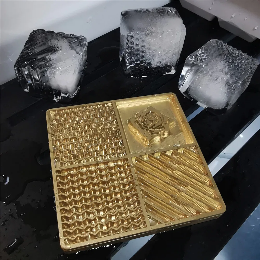 

Bar Ice Stamp Brass Ice Plate Honeycomb Ice Mold Branding DIY Cocktails Whiskey Ice Printing Stamping Bar Tools Carving Icecube