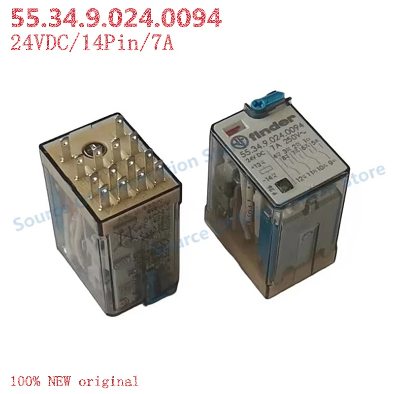 

55.34.9.024.0094 Finder Relay 24VDC 14Pin 7A for Industrial Automation Systems