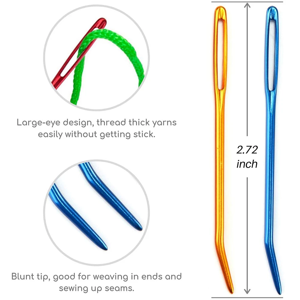 5-20Pcs Weaving Needle Sewing Tool Curve Blunt Needle Yarn Knitting Needles Tapestry Bent Tip Needles for Crochet Large Eye