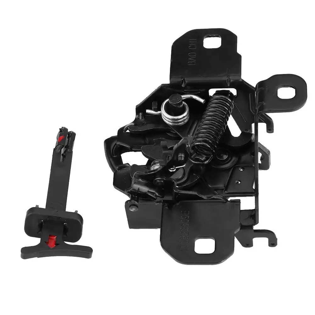 

1J0823509E Bonnet Lock for For IV Hood Latch Assy with Pull Handle Metal and Plastic Construction Black Finish