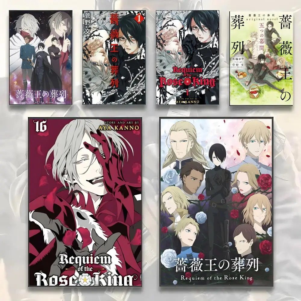 Requiem of the Rose King Manga Historical Poster Self-adhesive Advanced Aesthetic Printing Paper Wall Art for Living Room Decor