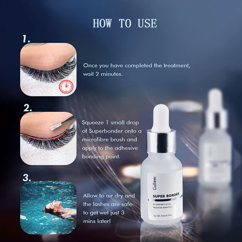 Gollee Super Bonder Lash Sealant Maximise Eyelash extension retention Help Glue Bond Better Oil-proof with Lash Extension Glue