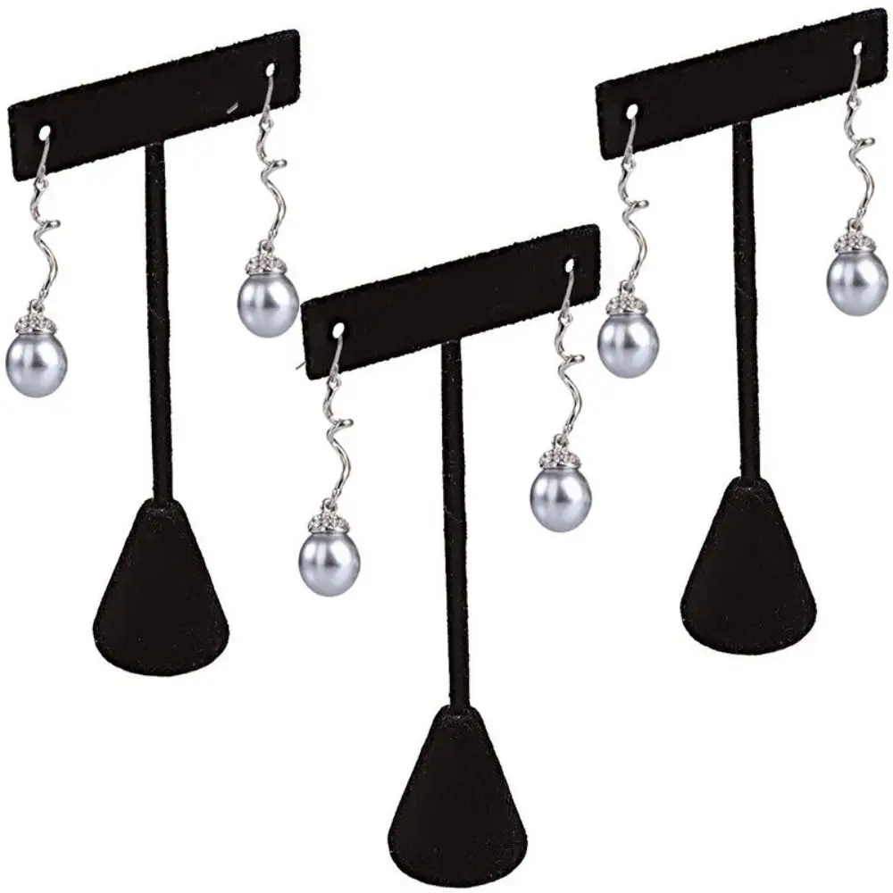 Luxury T-Shape Velvet Earrings Display Rack Exquisite Ins Earrings Holder Storage Ornaments Earrings Display Stand Decoration