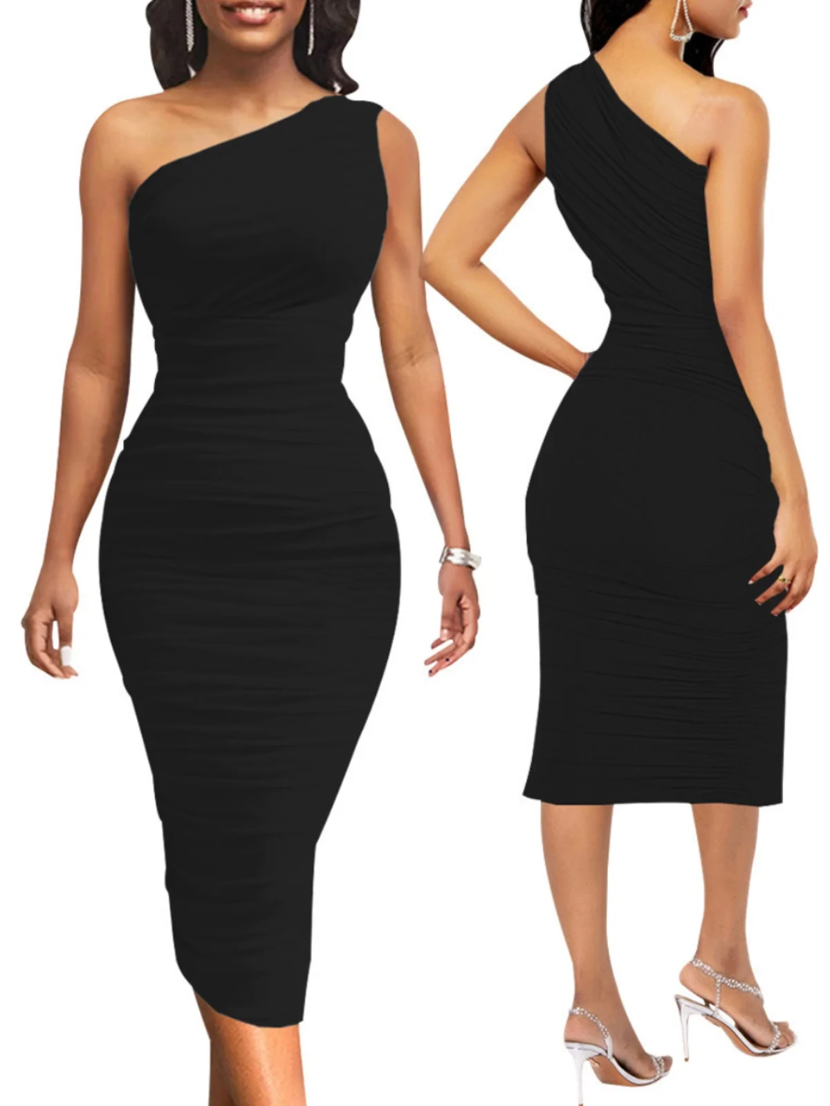 Ele واحد الكتف مثير الدكتور الحلو Sle التفاف حول تنورة محطة مستقلة الملابس النسائية بوليود نظرة الربيع سو... #2