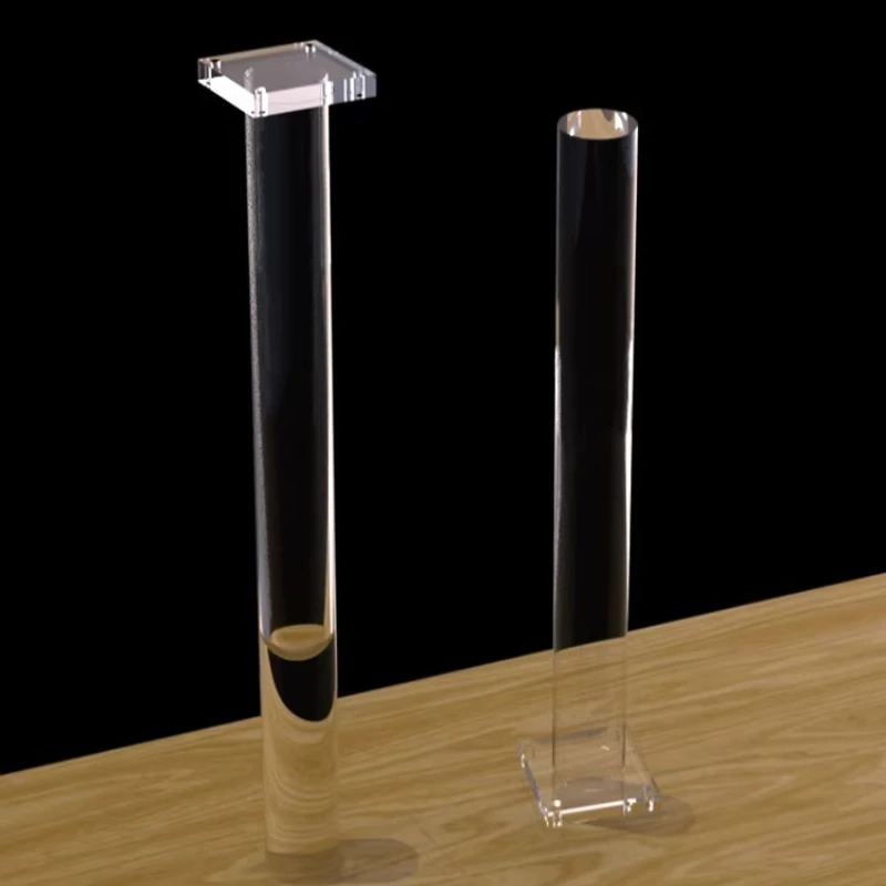 Acrylic Table Legs, Cylinder Furniture Support, Crystal Stand for Desk Island Dresser TV Cabinet, Custom Clear Support Legs