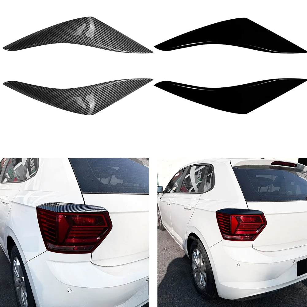 

FOR POLO MK6 2018-2021 Rear Headlight Eyebrow Eyelid Cover Trim ABS Car Body Wing Panel Sticker Car Exterior Accessories
