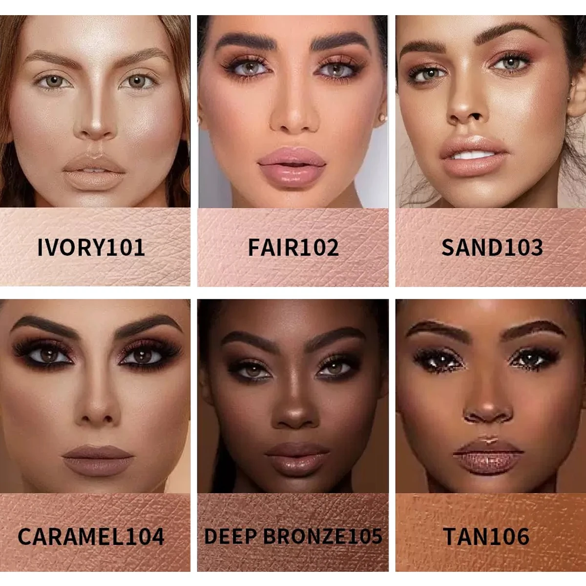 Alles-in-één 6-kleuren concealer Verbergt donkere kringen en sproeten Hydrateert en controleert olie Hecht goed zonder rillen