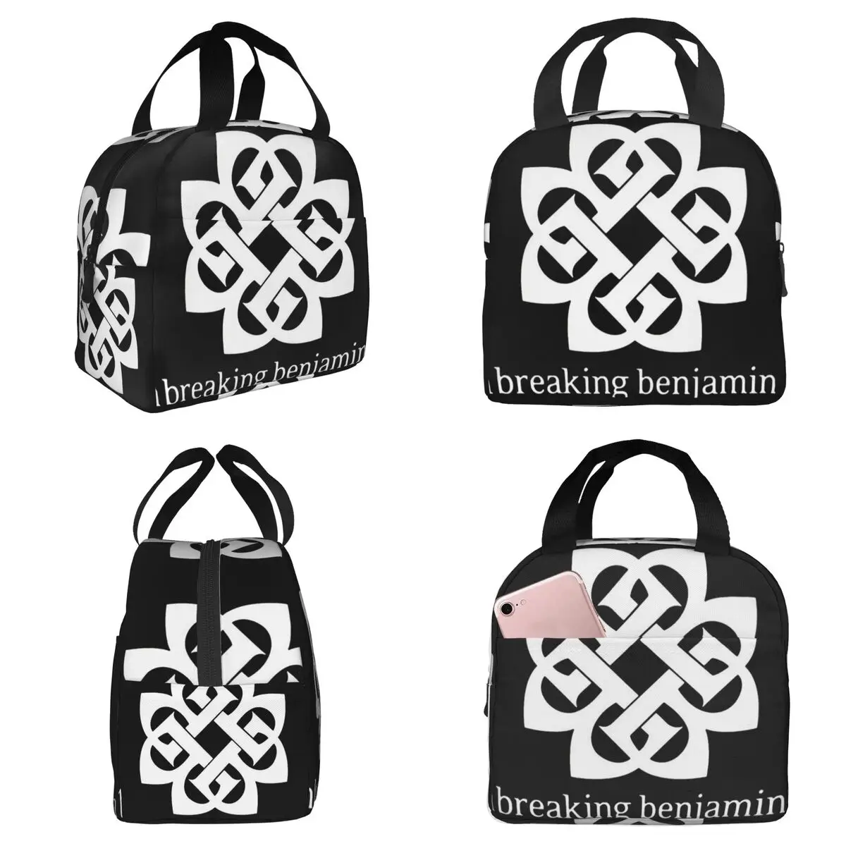 Art - Bolsa térmica premium para almoço Breaking Benjamin, para crianças, escola, caixa térmica para alimentos, recipiente portátil para lanche