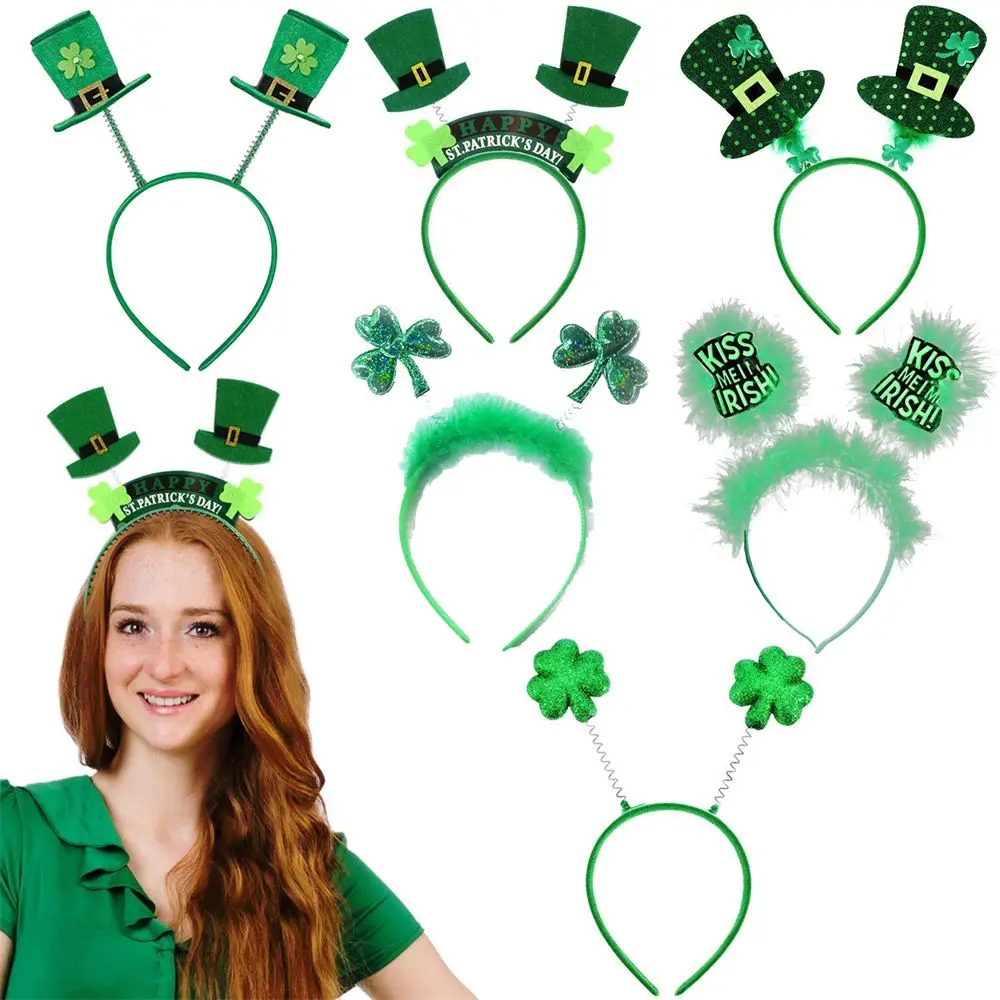 Decoration Lucky Procession Green Headband Party Supplies St Patricks Day Hair Band Clover Headwear Holiday Accessories