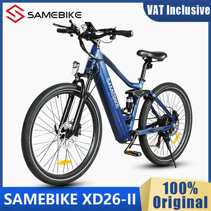 EU Stock Original Samebike XD26-II Electric Bike 750W 48V 14AH 26-inch Full Suspension Ebike Mountain Electric Bicycle