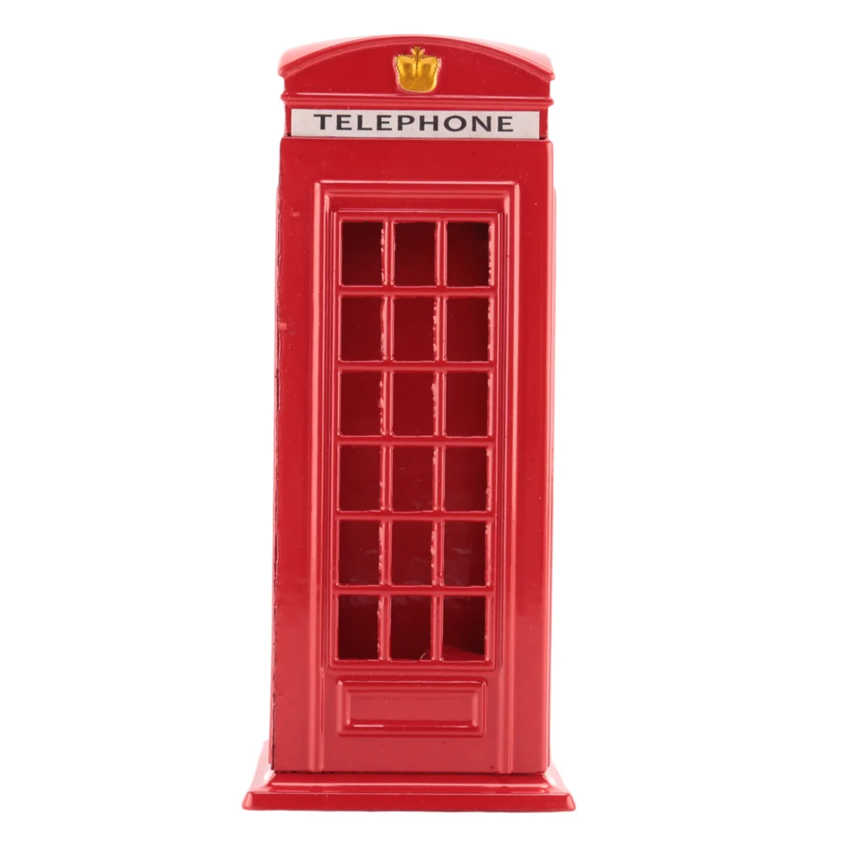 AA91 Metal Red British English London Telephone Booth Bank Coin Bank Saving Pot Piggy Bank Red Phone Booth Box 140X60X60Mm
