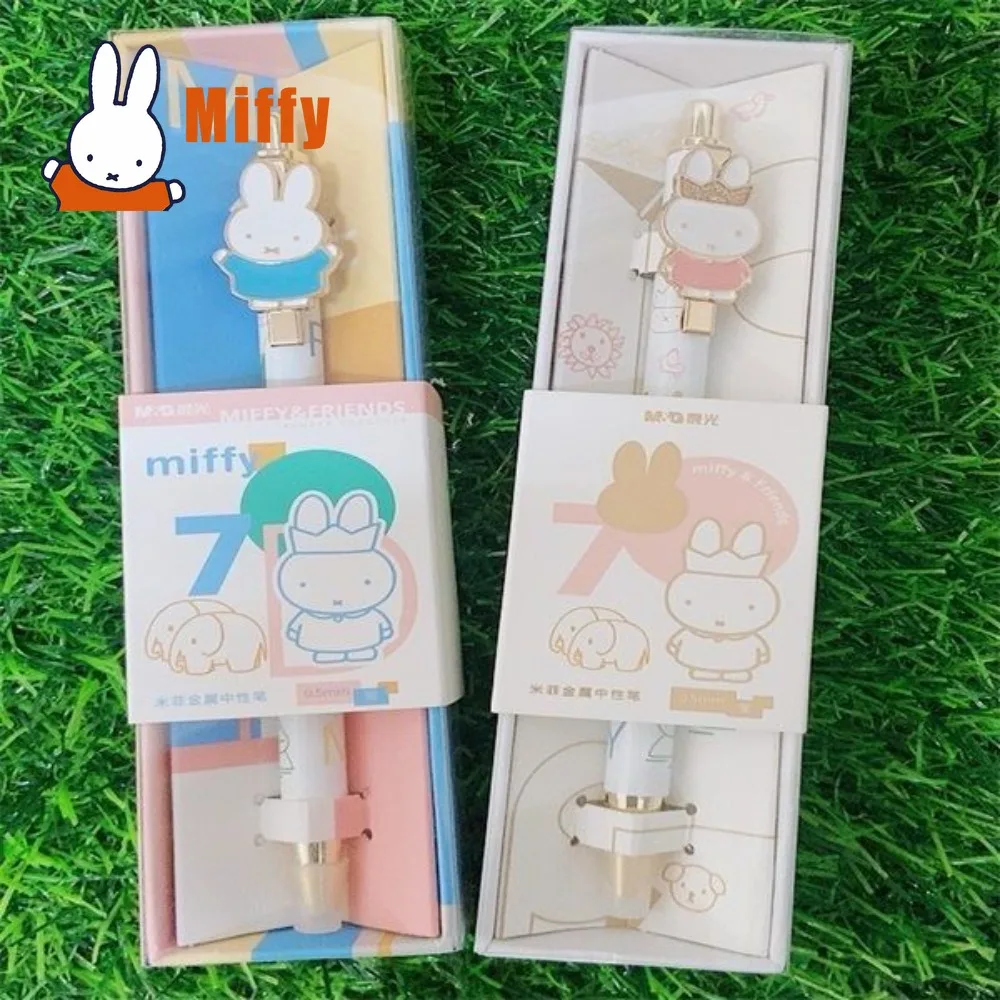 Kawaii Miffy Gelstift Niedlicher Hasen-Metall-Kugelschreiber mit Einziehfunktion Glatt Schreibender Stift für Büro und Schule Ästhetisches Geschenk