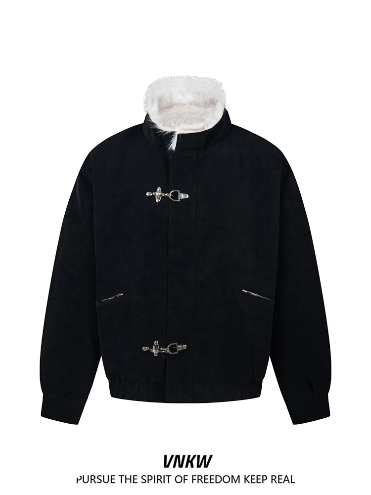 

Американское ретро-пальто из утепленного хлопка с воротником-стойкой, свободного кроя, зимнее, для мужчин и женщин, с теплой подкладкой, цвет «Аэрокорпус»