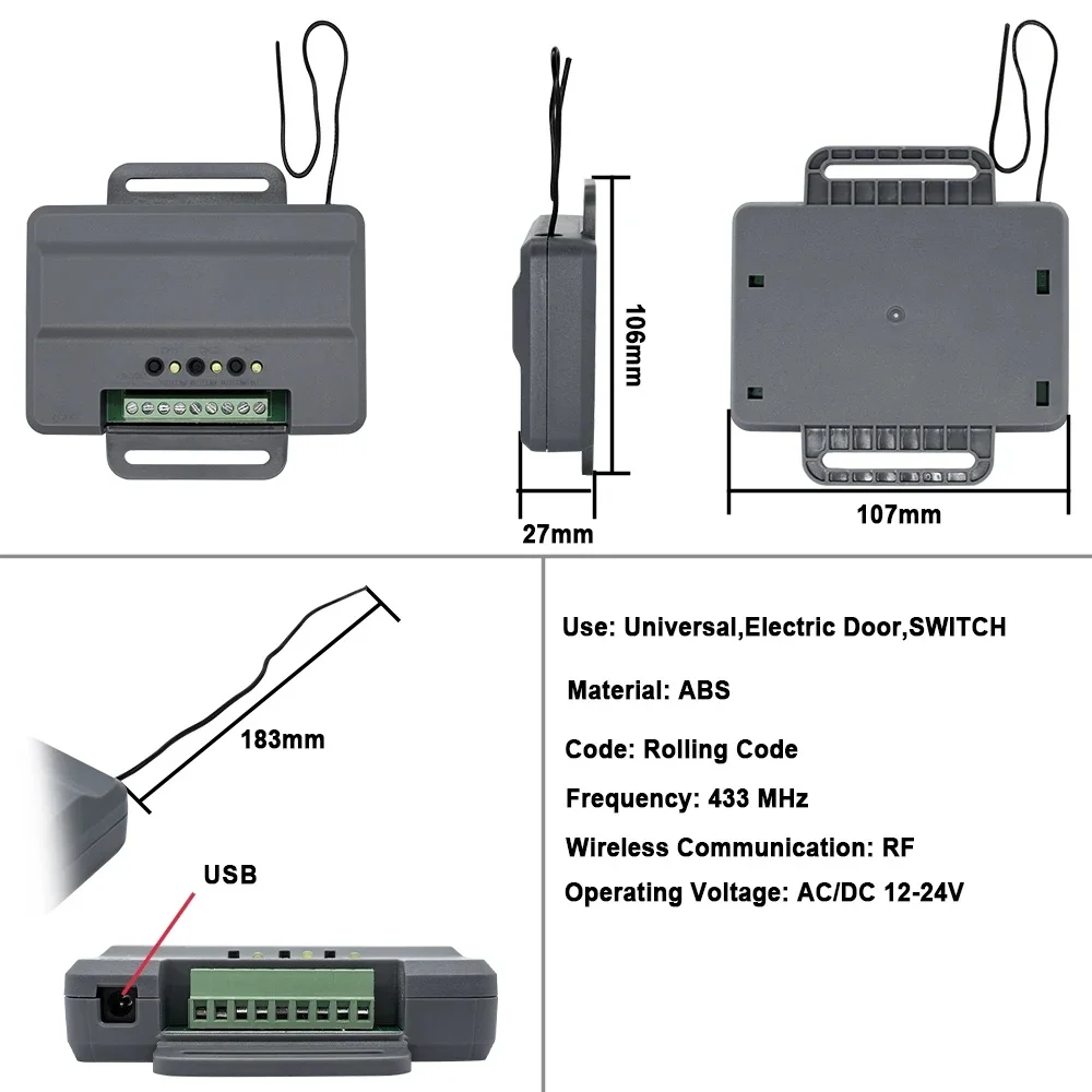 Replacement for 893MAX Receiver Security 2.0 Receiver For Garage Door Opener 891LM 371LM 971LM 81LM Receiver