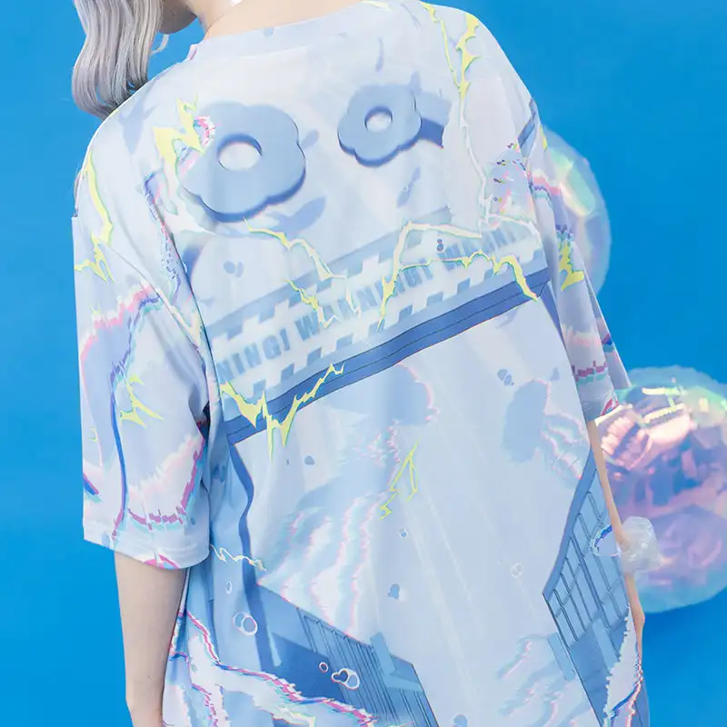2026 Y2K NEW Girl Trendy Harajuku Style T-shirt Family Match Loose Large Breathable Short Sleeve Kids Role Playing Clothing