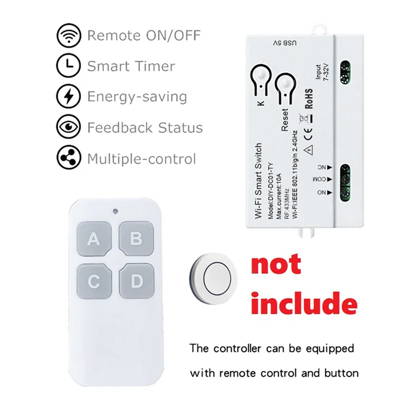 

N01R-5X Tuya Wi-Fi умный переключатель DIY таймер 1CH 7-32 В USB 5 В 2,4G Wi-Fi модуль автоматизации для Alexa Google Home IFTT