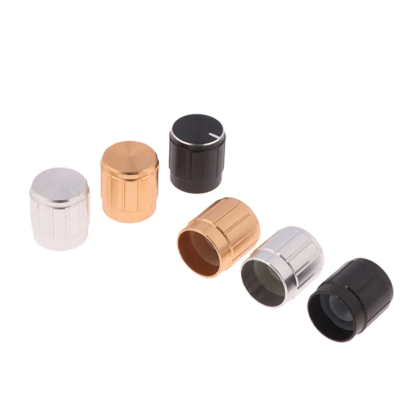 1 stuk Hoge Kwaliteit 15*16mm Aluminium Knop Potentiometer Versterker Volumeknop Cap Bloemvormige/D-vormige Binnengat 6mm
