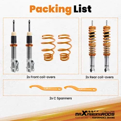 Street Coilovers for VW POLO Mark3 6N2 1.4TDi GTi 1999-2003 Coil Spring Absorber Coilovers Suspension Shock Struts Lowering Kit