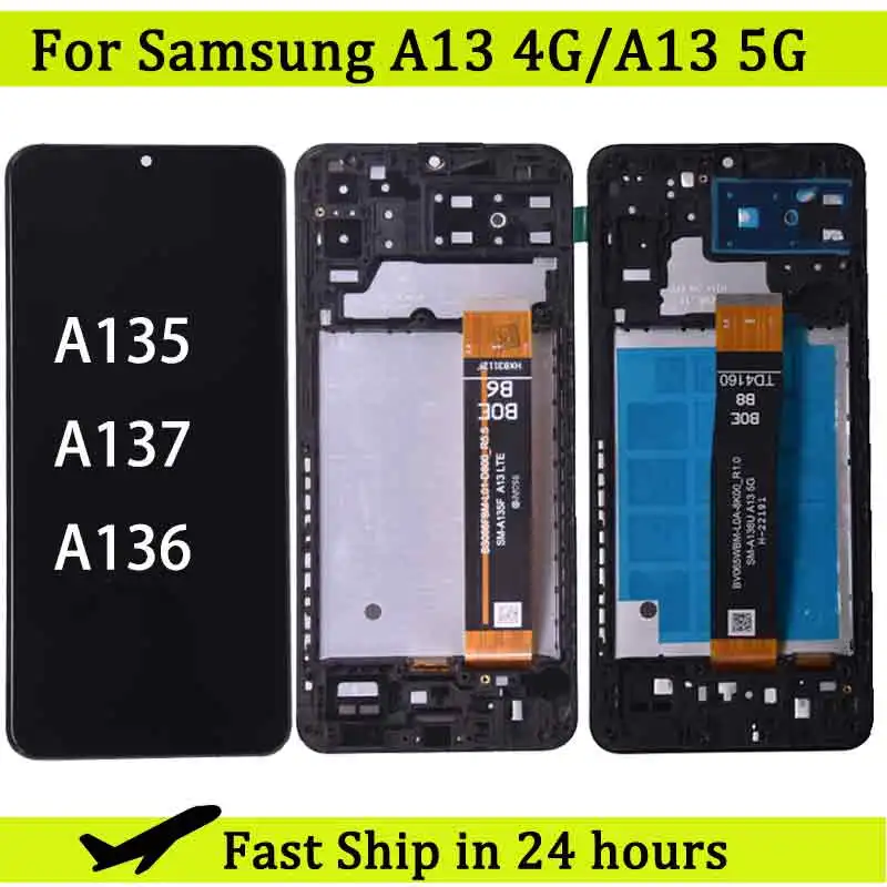 Dla Samsung A13 4G 5G A135 A136 Wyświetlacz LCD Ekran dotykowy Digitizer Zespół Dla Samsung A135 A135F A135U A137 A136U