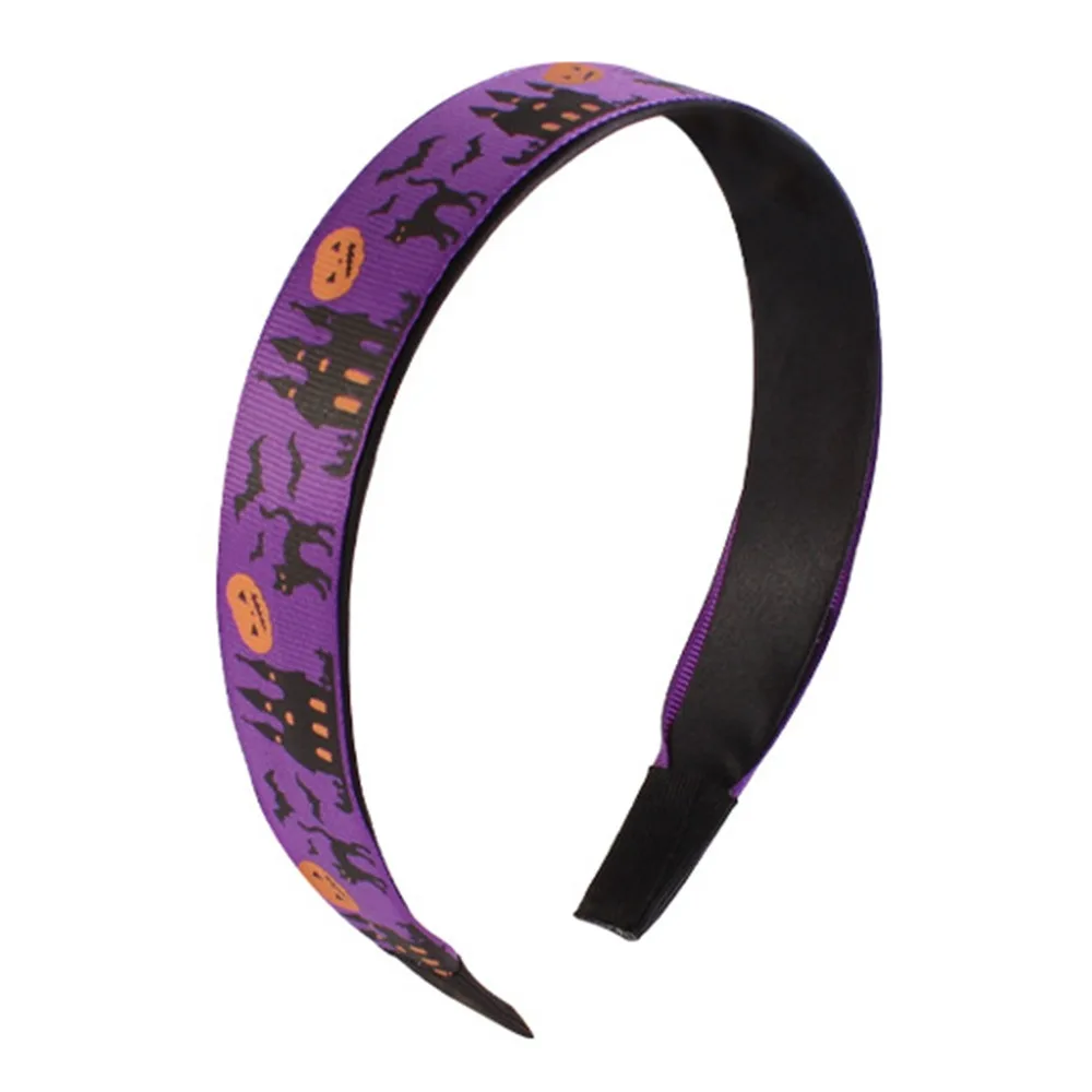 

Horrible Skull Head Headband Halloween Decor Bat Halloween Hair Hoop Festival Wear Gothic Ghost Bat Print Hairband